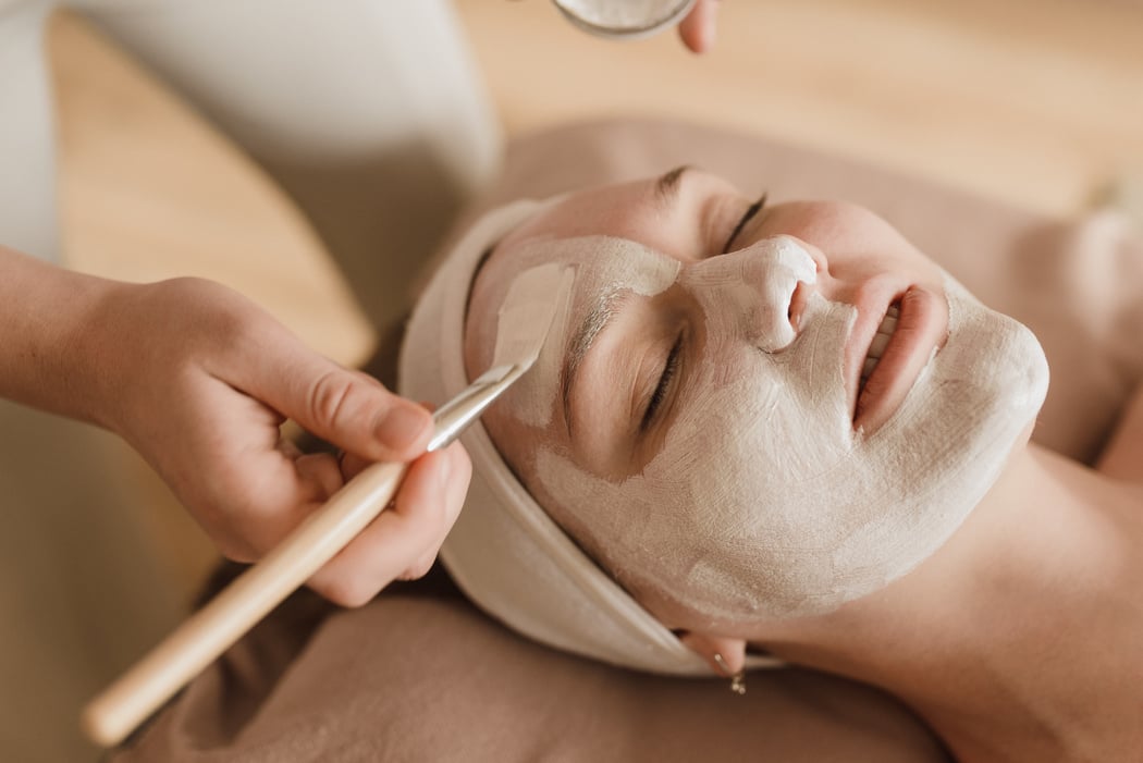 A Woman Having a Facial Treatment